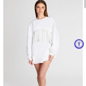 NWT The Bar Varsity Sweatshirt White with white letters